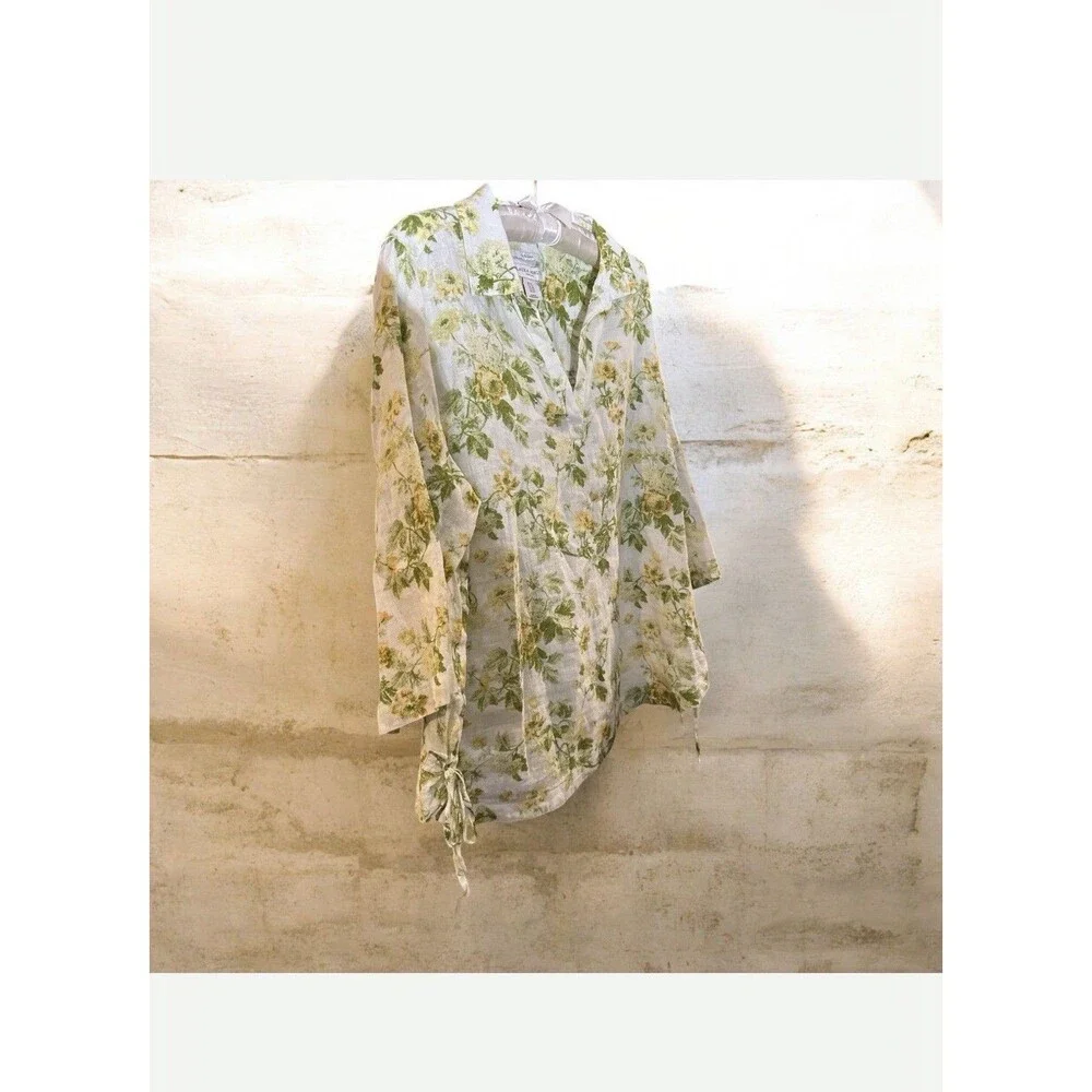 Laura Ashley 100% Linen Sz 1X Floral Tunic
V-Neck Romantic Feminine Whimsy - Picture 8 of 11